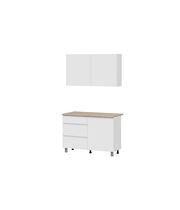 Кухонный гарнитур NN Мебель "Денвер" (1,2 м) Серия 2 SAFE Белый/Дуб Сонома