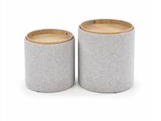 Комплект HALMAR AVIKO (2 пуфа) светло-серый/н..