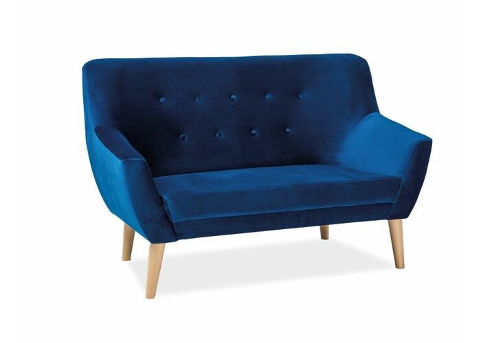 Диван SIGNAL NORDIC 2 Velvet Bluvel 86 темно-синий/бук