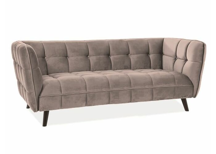 Диван SIGNAL CASTELLO 3 Velvet Bluvel 28 бежевый/венге