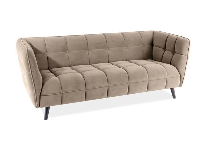 Диван SIGNAL CASTELLO 3 Velvet Bluvel 40 темно-бежевый/венге