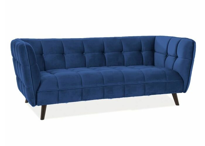 Диван SIGNAL CASTELLO 3 Velvet Bluvel 86 темно-синий/венге