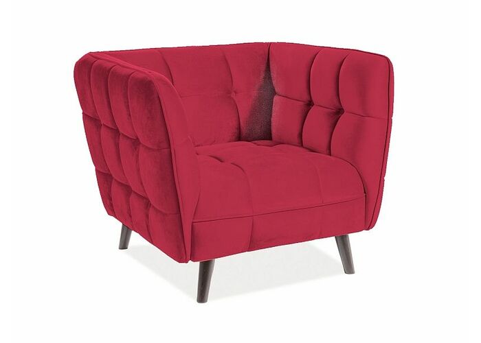 Кресло SIGNAL CASTELLO 1 Velvet Bluvel 59 бордовый/венге