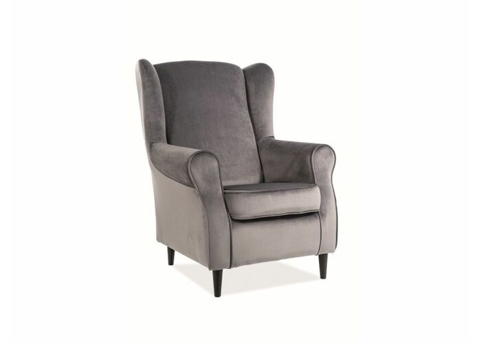 Кресло SIGNAL BARON Velvet Bluvel 14 серый/венге