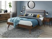 Кровать HALMAR ORLANDO серый/орех, 160/200..