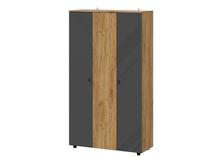 Шкаф NN Мебель (МС Байкал К) Дуб Золотой/Графит, трехстворчатый (SAFE)