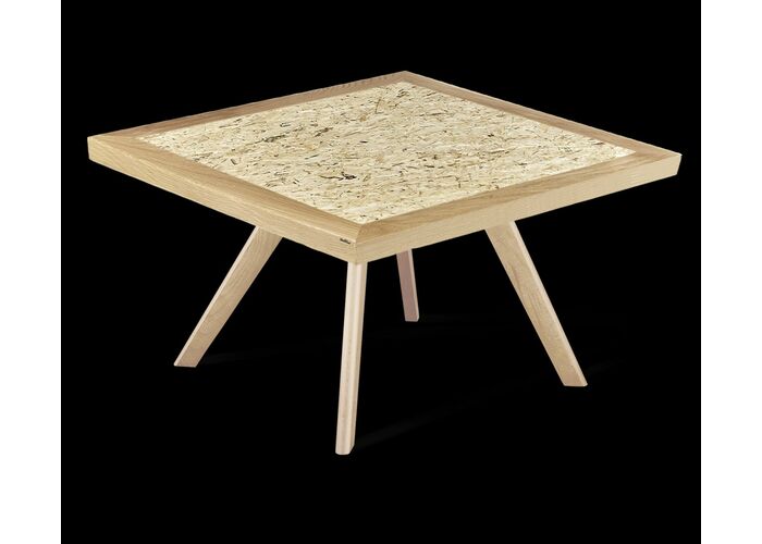 Стол журнальный Sheffilton SHT-S39/70/70 ДУБ/OSB прозрачный лак