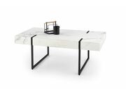 Стол журнальный HALMAR BLANCA белый мрамор/че..