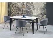 Стол обеденный HALMAR FELIX белый мрамор/черн..