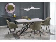 Стол обеденный HALMAR ALFREDO белый мрамор/че..