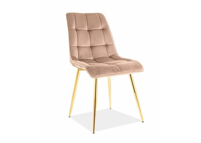Стул SIGNAL CHIC Velvet Bluvel 28 бежевый/золотой