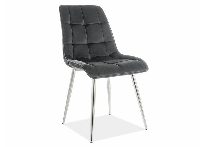 Стул SIGNAL CHIC Velvet Bluvel 19 черный/хром