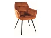 Стул SIGNAL LILIA Velvet Bluvel 4215 корица/ч..