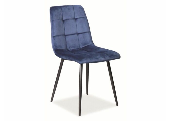 Стул SIGNAL MILA Velvet Bluvel 86 темно-синий/черный мат