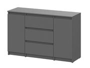 Комод NN Мебель (МС Денвер К) Графит серый, 3..